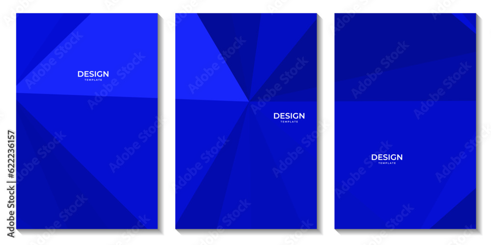 blue flyers with abstract luxury geometric background