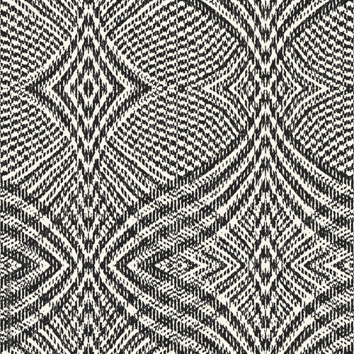Monochrome Irregularly Woven Textured Ornamental Pattern
