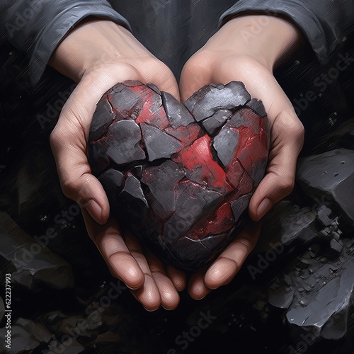 A stone heart, emotionless and impassive