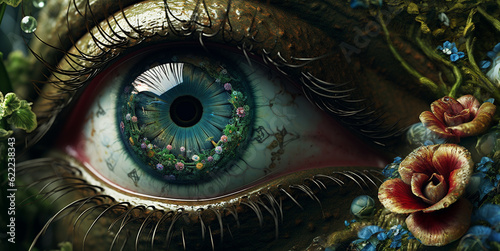 Strange surrealist eye