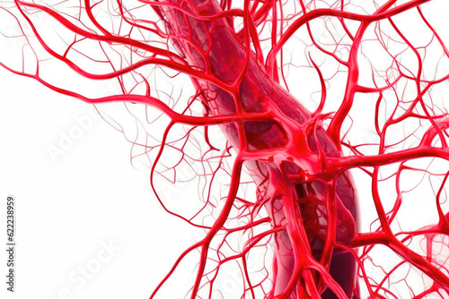 Clean and Clear Vascular System on White Background. Generative AI photo