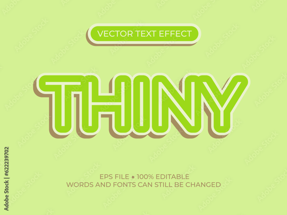 Vector thiny editable text effect font Vector thiny editable text effect font