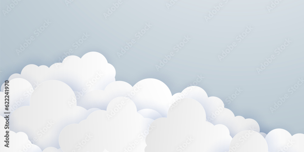beautiful paper cut cloud design background vector illustration