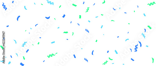 Colorful confetti and zigzag ribbon falling from above Streamers, tinsel vector