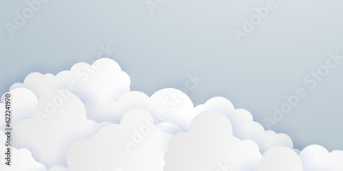 beautiful paper cut cloud design background vector illustration