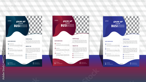 Modern and professional flyer design. corporate business flyer template design . cover modern layout . flyer in A4 stock vector.