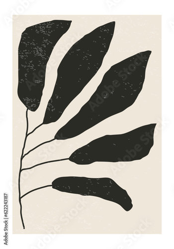 Matisse inspired contemporary collage botanical minimalist wall art poster