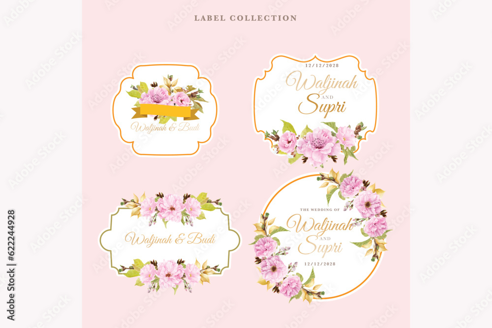 flower label image in vintage design