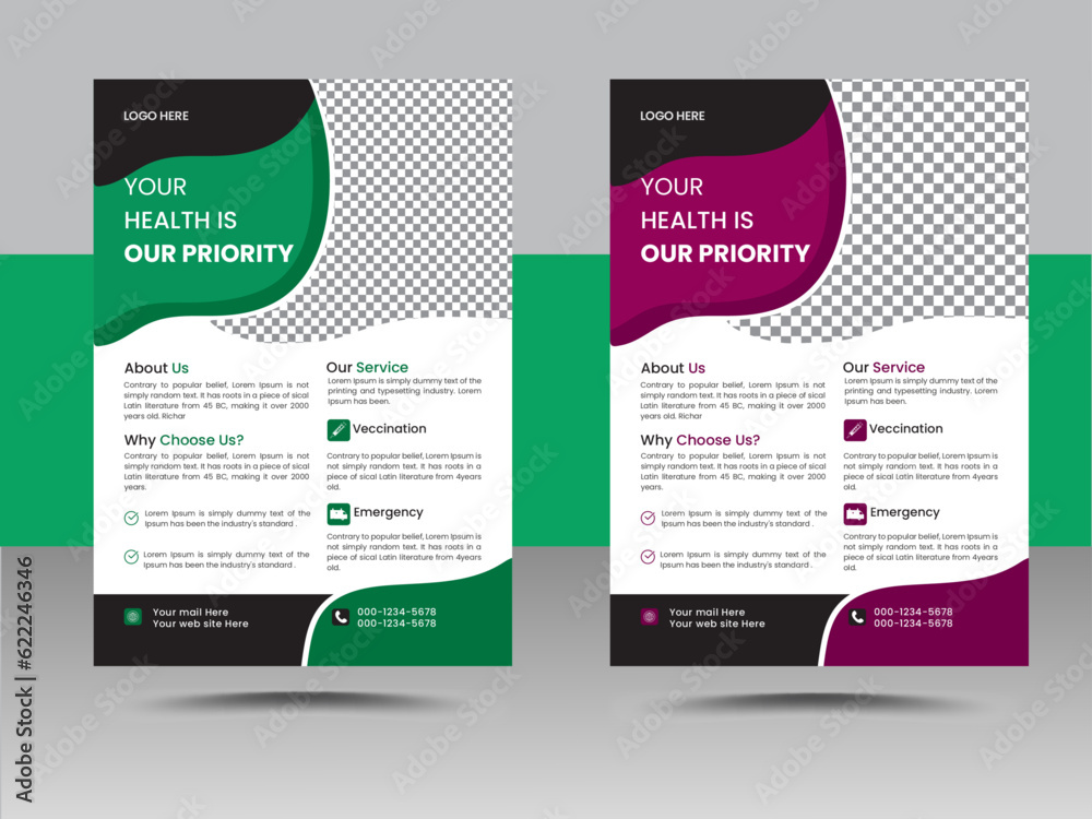 Corporate creative colorful business flyer template design.