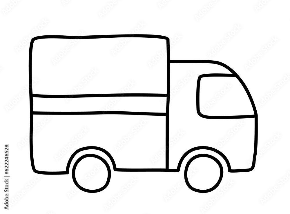 Doodle truck icon, hand drawn with thin line. Png clipart isolated on transparent background Doodle truck icon, hand drawn with thin line. Png clipart isolated on transparent background