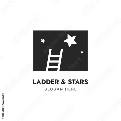 LADDER AND STAR LOGO VECTOR ILLUSTRATION, REACHING DREAMS LOGO