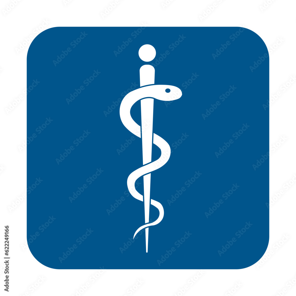 Medical sign snake icon. Hospital ambulance glyph style pictogram Medical sign snake icon. Hospital ambulance glyph style pictogram
