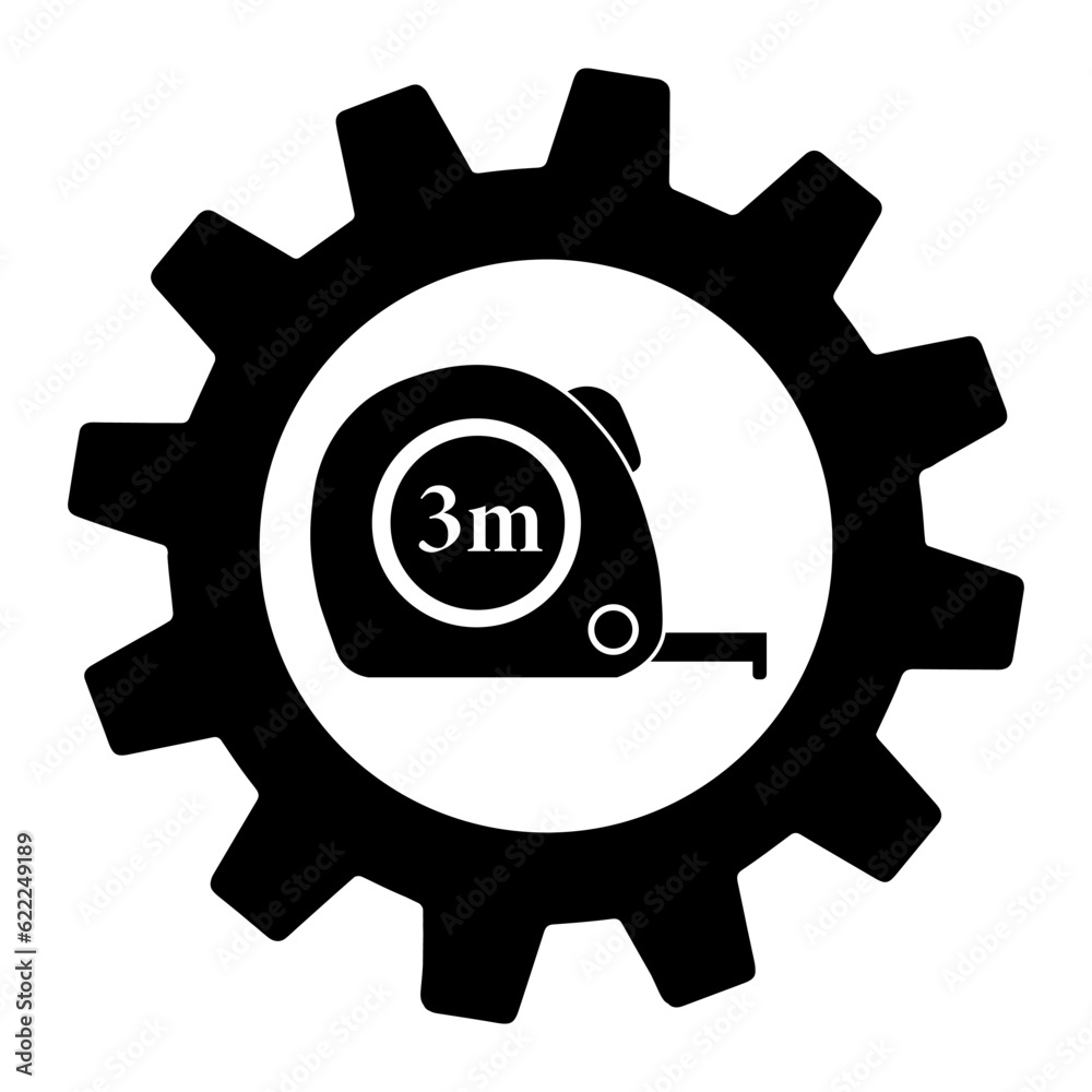 Roulette construction in gear icon. Simple illustration of roulette construction vector icon for web design isolated on white background