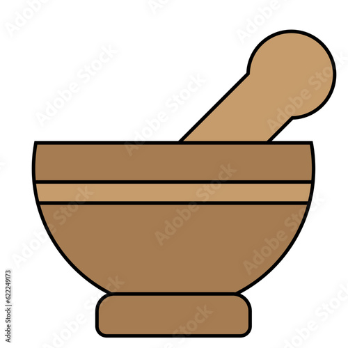 Mortar and pestle pharmacy flat icon for apps and websites
