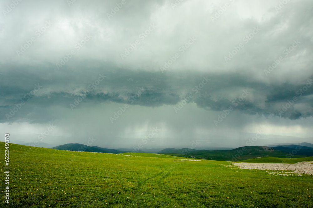 Mountain landscape during stormy weather Mountain landscape during stormy weather