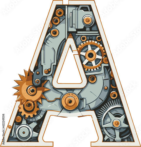 letter A on isolated background, alphabet abc font typography illustration