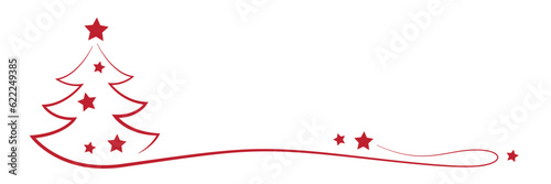 red christmas tree with stars abstract swing isolated vector illustration EPS10