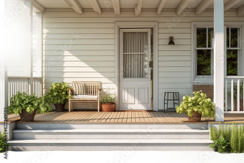 Farmhouse porch. isolated object, transparent background