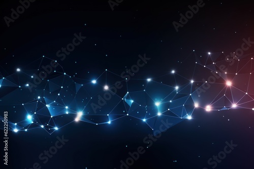 Technology abstract science background with connecting polygon lines design.
