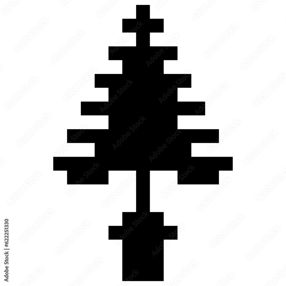 Obraz premium pixelated christmas tree icon