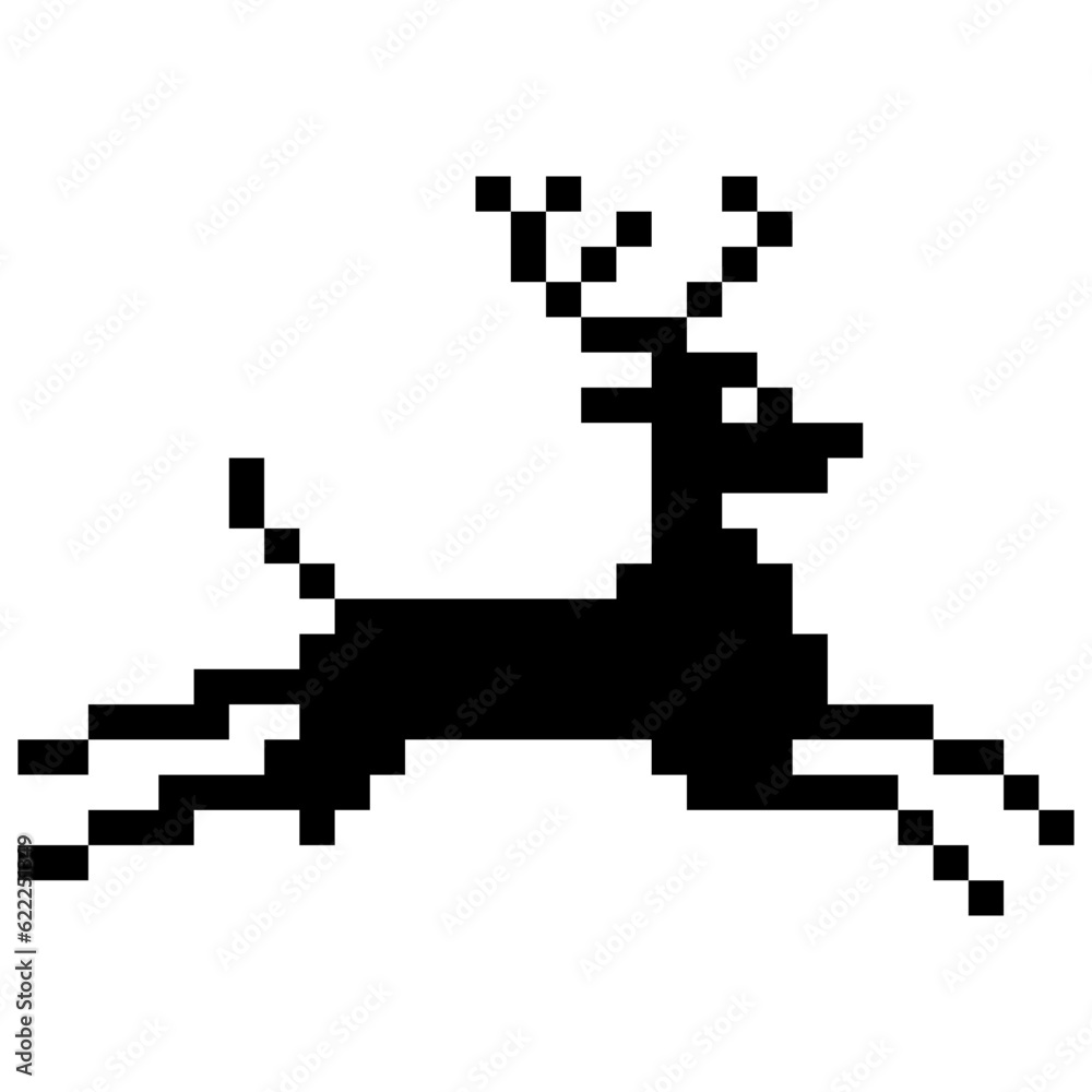 pixelated christmas reindeer icon pixelated christmas reindeer icon