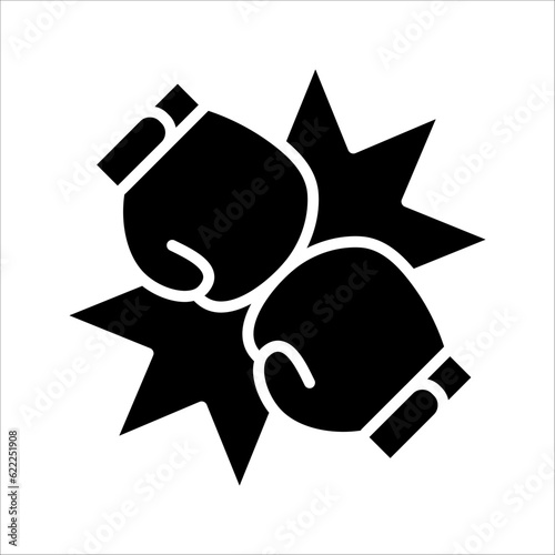 Boxing gloves fight icon, red vs blue. vector illustration on white background