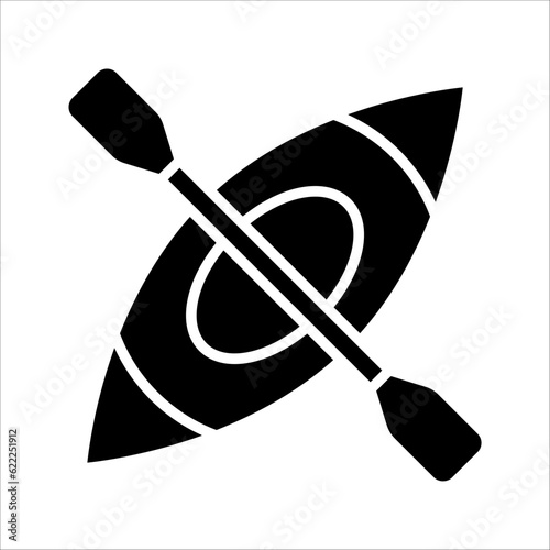 Kayak Icon. Vector Outline Kayak Sign. Isolated Contour Symbol. vector illustration on white background