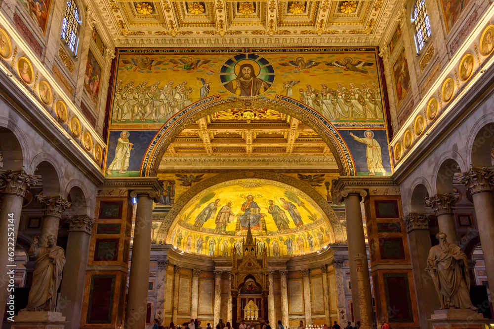 Obraz premium Interiors of Basilica of Saint Paul outside the Walls, Rome, Italy