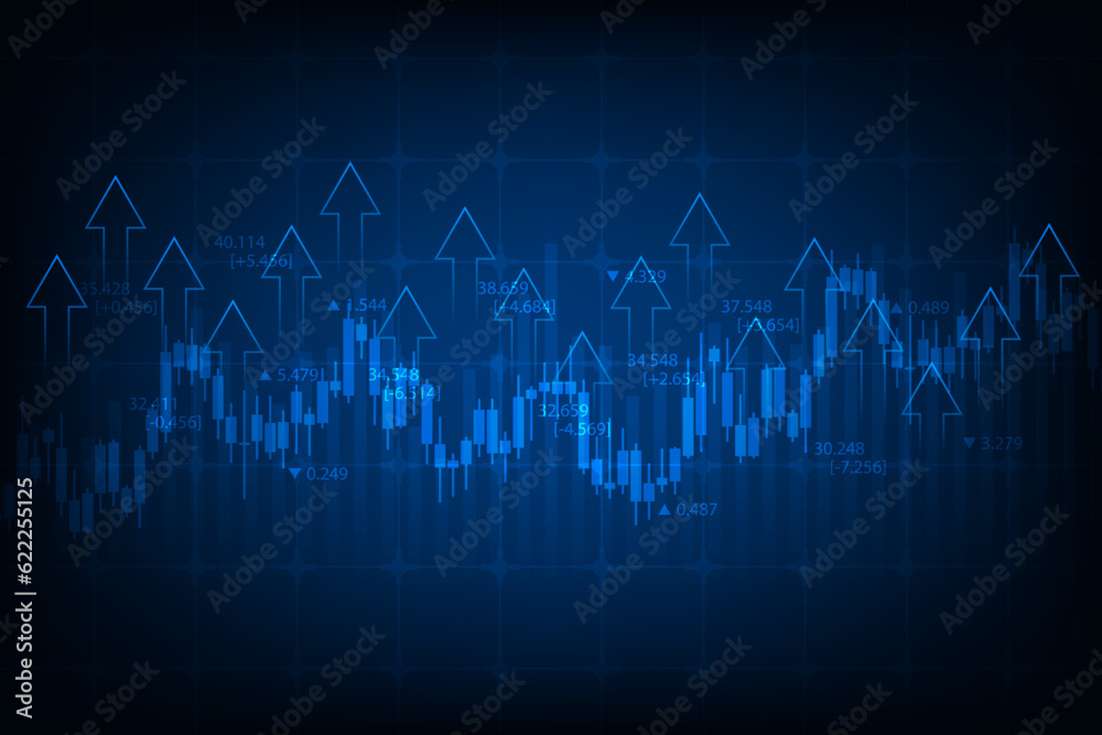 Vector stock market graph trading chart with arrows Vector stock market graph trading chart with arrows