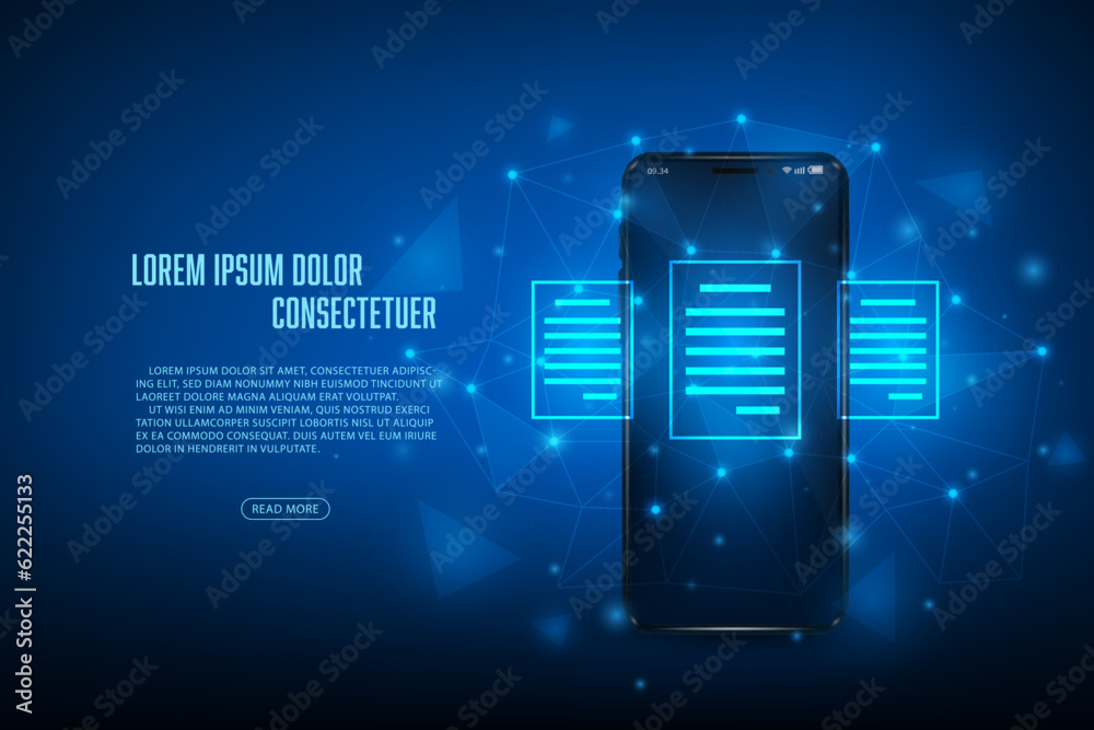 Vector mobile phone select electronic document icon. Vector mobile phone select electronic document icon.