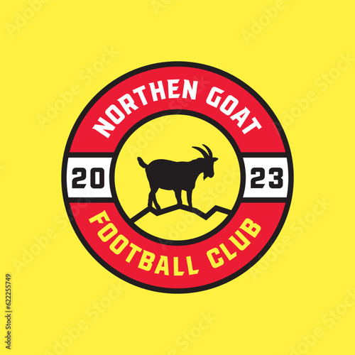 Goats Football club logo and badge design, emblem, vector template, club