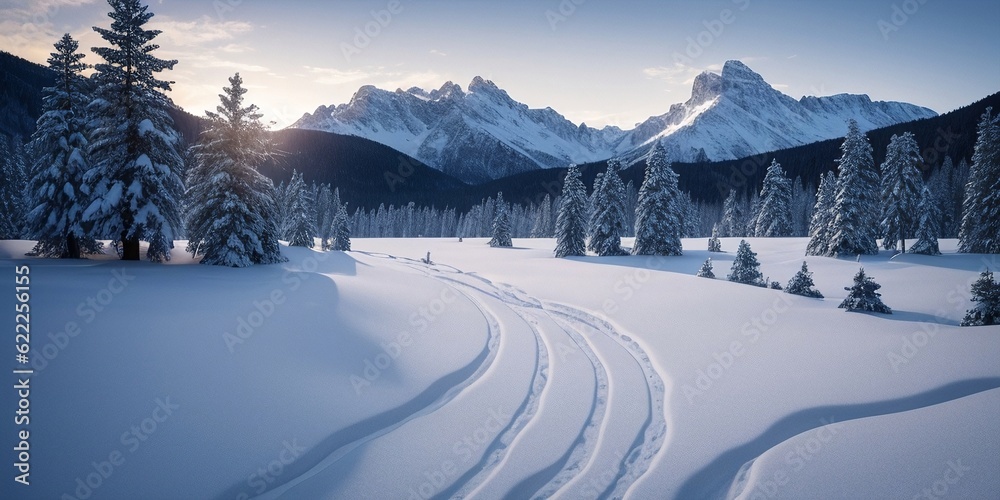 Winter landscape, generative AI