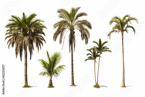 Collection of Palms Isolated on White Background. Generative ai