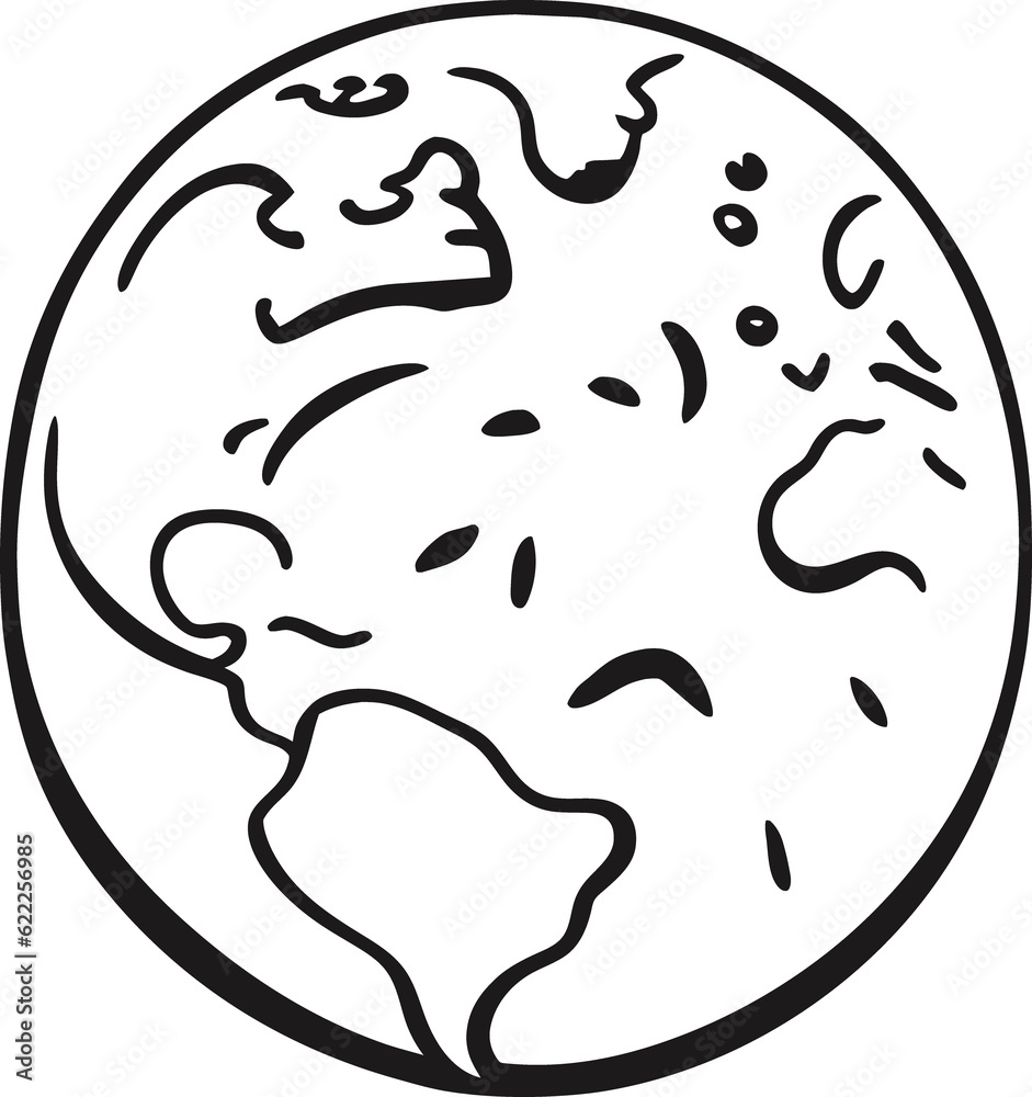 eco earth planet icon doodle black circle of globe world environment day hand draw outline logo concept  vector illustration 