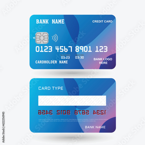 Set of modern business card templates. Blue and pink colors. Vector illustration.