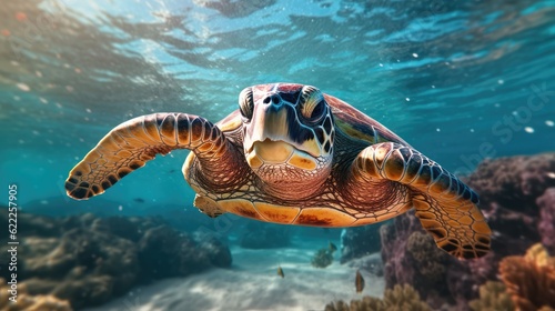  turtle life underwater sea world, Generative AI