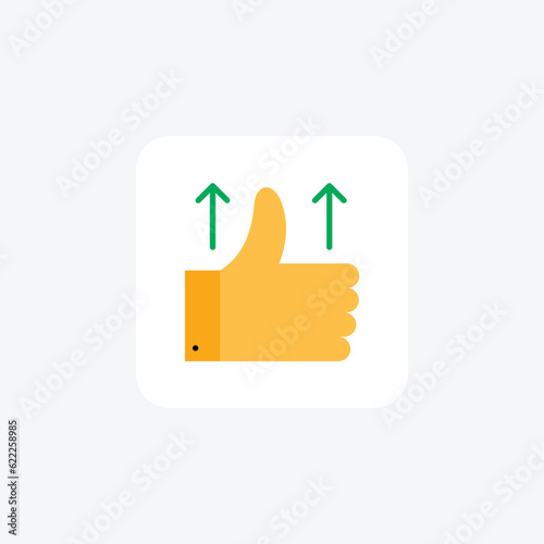 Like, hand, done, thumbsup Vector Flat Icon