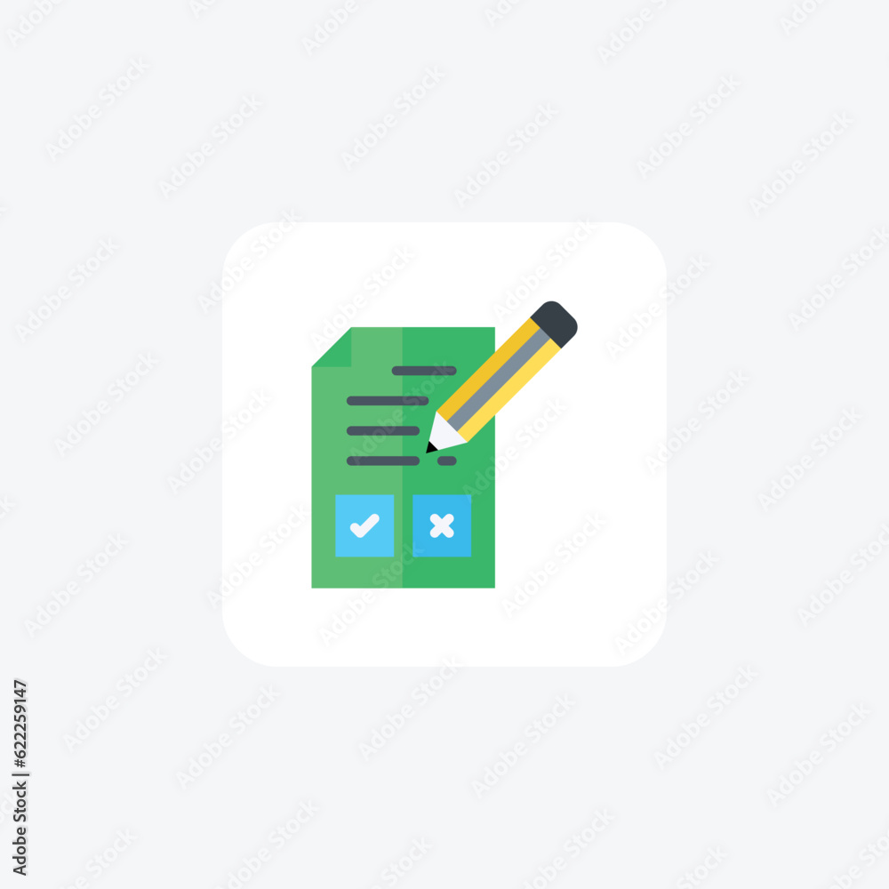 Edit file, tick mark, cross, pencil Vector Flat Icon Edit file, tick mark, cross, pencil Vector Flat Icon