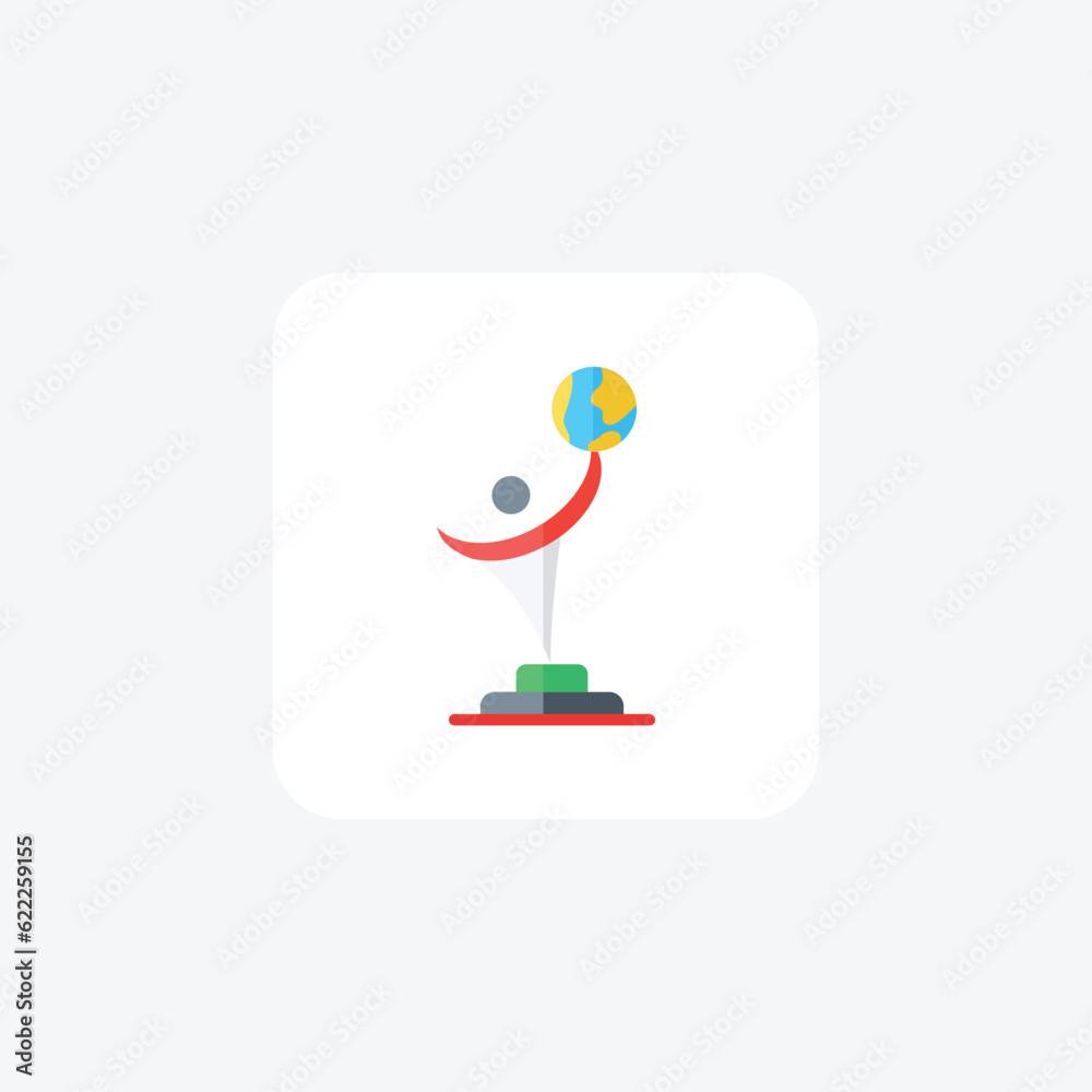 World cup, trophy, cricket trophy, prize Vector Flat Icon World cup, trophy, cricket trophy, prize Vector Flat Icon