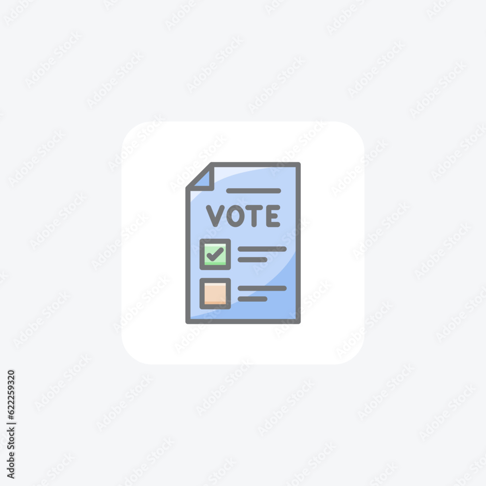 Ballot Paper, Election, democracy Vector Awesome Fill Icon Ballot Paper, Election, democracy Vector Awesome Fill Icon