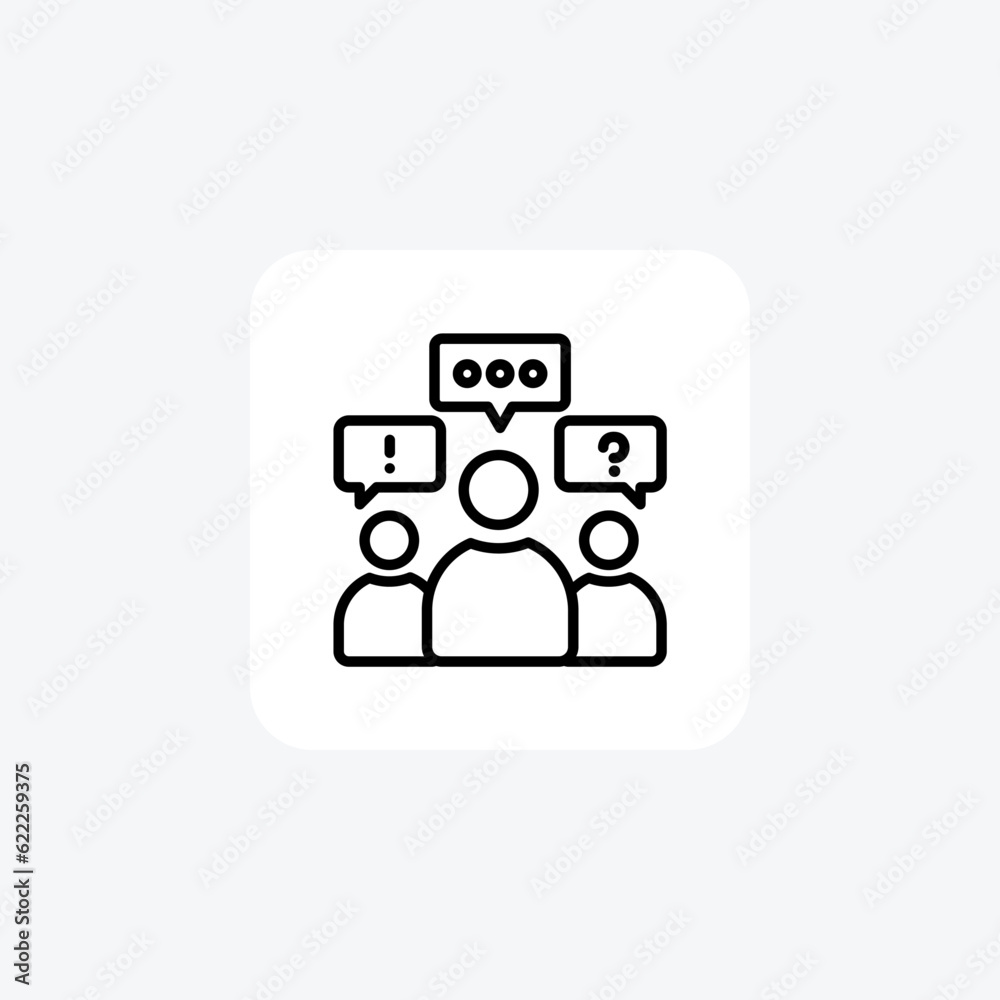 Meeting Hr, Human Resource Vector Line Icon Meeting Hr, Human Resource Vector Line Icon