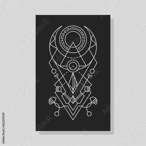 Geometry Line Dark Half Moon Magic Spell