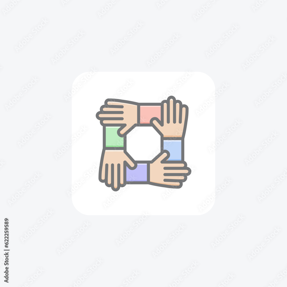 Fototapeta premium Holding Hands Hr, Human Resource Vector Flat Icon