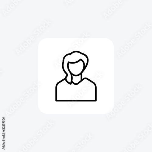 Female User Hr, Human Resource Vector Line Icon