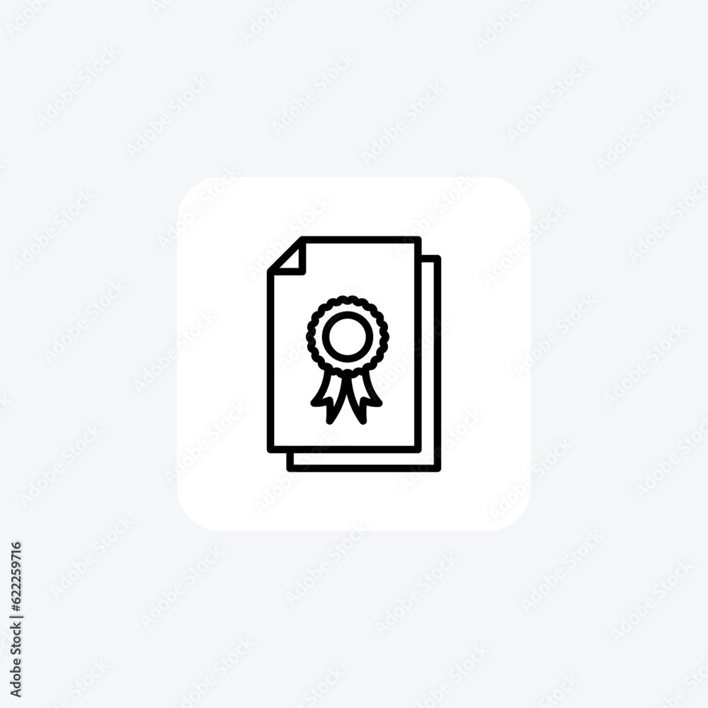 Medical Certificate, Medical Seal Vector Line Icon Medical Certificate, Medical Seal Vector Line Icon