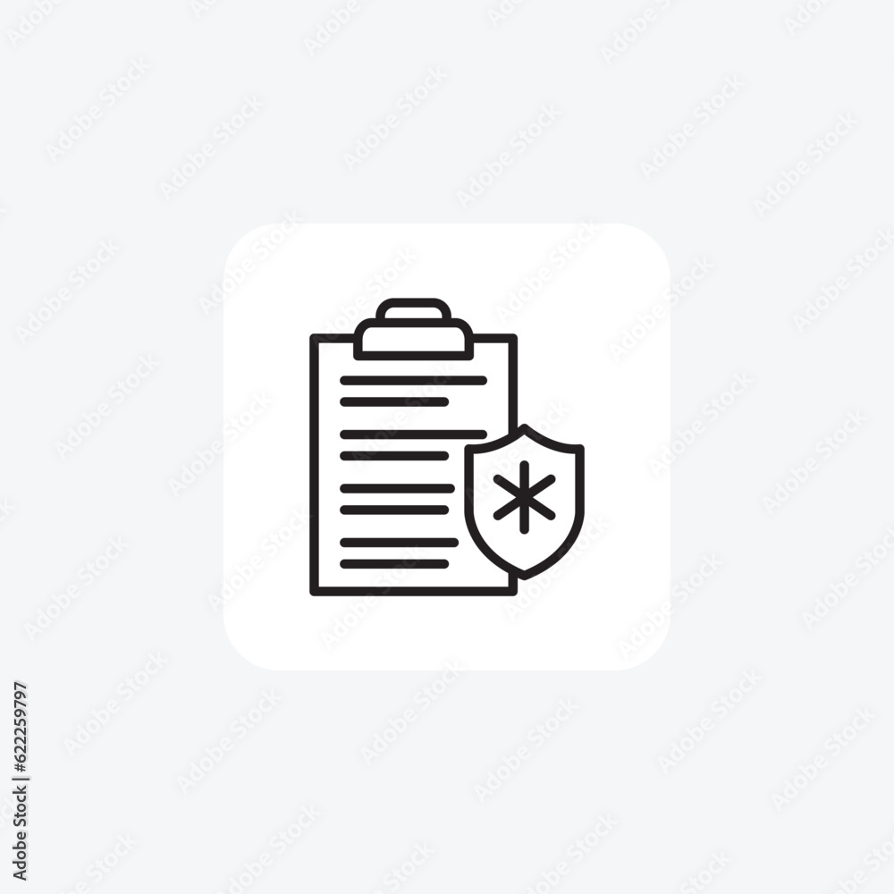 Protection, Security, Safety Vector Line Icon Protection, Security, Safety Vector Line Icon