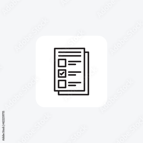Check List, To-Do List, Task Vector Line Icon