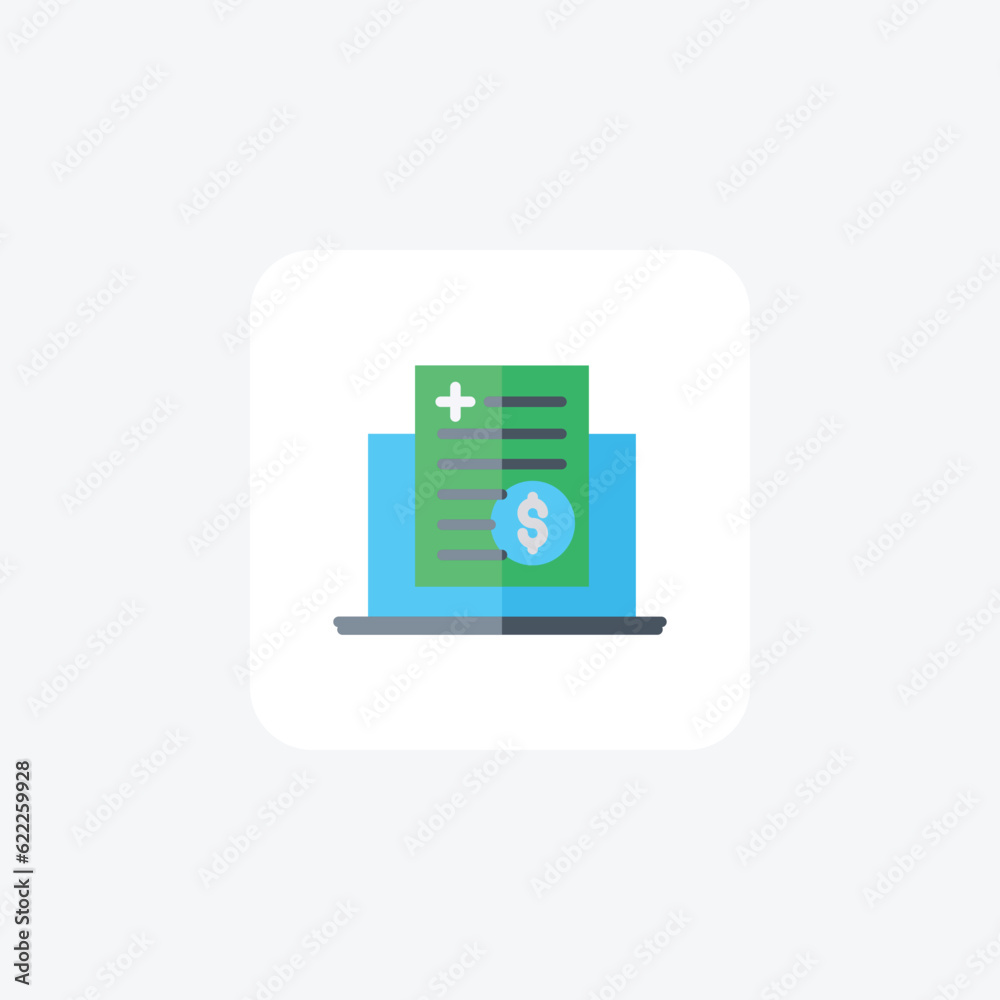 Medical Billing, Billing, Invoicing Vector Flat Icon Medical Billing, Billing, Invoicing Vector Flat Icon