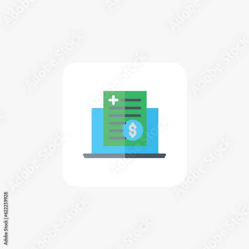 Medical Billing, Billing, Invoicing Vector Flat Icon