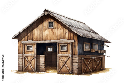 Horse stable. isolated object, transparent background photo
